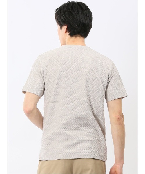 TAKA-Q(タカキュー)の「【綿混】タカキュー ループ ジャガード Vネック 半袖 Tシャツ(Tシャツ/カットソー・メンズ・ブラック/ベージュ・MEDIUM/LARGE/X-LARGE)」の20枚目の写真