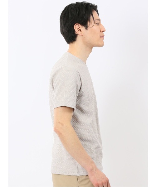 TAKA-Q(タカキュー)の「【綿混】タカキュー ループ ジャガード Vネック 半袖 Tシャツ(Tシャツ/カットソー・メンズ・ブラック/ベージュ・MEDIUM/LARGE/X-LARGE)」の19枚目の写真