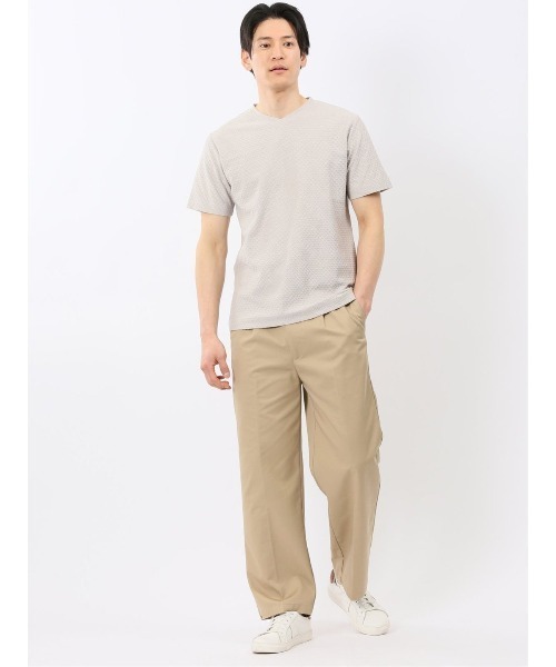 TAKA-Q(タカキュー)の「【綿混】タカキュー ループ ジャガード Vネック 半袖 Tシャツ(Tシャツ/カットソー・メンズ・ブラック/ベージュ・MEDIUM/LARGE/X-LARGE)」の18枚目の写真
