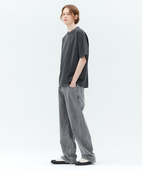 MINDBRIDGE（マインドブリッジ）の「ピグメントオーバーサイズTシャツ - 2カラー MYTS31M1（Tシャツ/カットソー・メンズ・オリーブ/ダークグレー・100/110/95/105）」の3枚目の写真