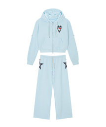 MEOWSFITS Hoodie Pants Set Sky Blue