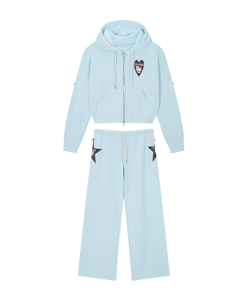 HIGHTIDEFRANKIE(ハイタイドフランキー)の「MEOWSFITS Hoodie Pants Set Sky Blue(パーカー・レディース・スカイブルー・FREE)」の1枚目の写真