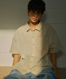 DESIRED（デシレッド）の「ストライプ半袖シャツ-FBSK5502D0A（Tシャツ/カットソー）」