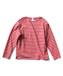 THOMASMORE（トーマスモア）の「ニューベネチアストライプTシャツ - コーラルレッド（Tシャツ/カットソー）」