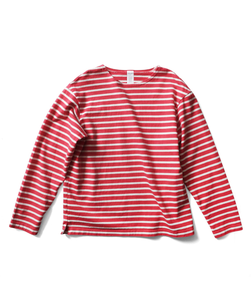 THOMASMORE(トーマスモア)の「ニューベネチアストライプTシャツ - コーラルレッド(Tシャツ/カットソー・メンズ・その他・X-SMALL/SMALL/MEDIUM/LARGE/X-LARGE)」の1枚目の写真