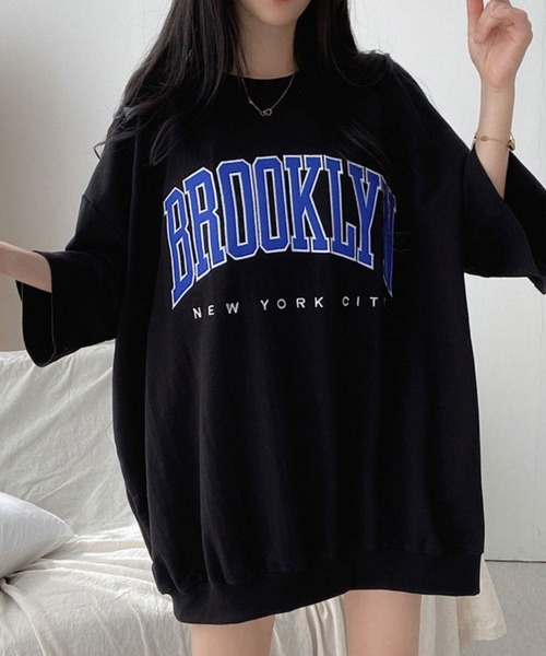 SallyLunn(サリーラン)の「カレッジロゴオーバーサイズスウェット(スウェット・レディース・ライトグレー/ブラック/ネイビー/グレー・MEDIUM/LARGE)」の6枚目の写真