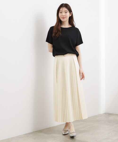 grove（グローブ）の「【2WAY・洗える】プリーツ位置を変えられる、フレアスカート（スカート・レディース・ブラック/オフホワイト/ベージュ・01/05/04/03/02）」の11枚目の写真