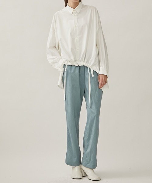 08sircus（ゼロエイトサーカス）の「[08sircus/08サーカス]Milling satin slit pants（その他パンツ・レディース・ブルー/ブラック・1/0）」の11枚目の写真