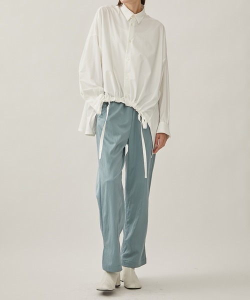 08sircus（ゼロエイトサーカス）の「[08sircus/08サーカス]Milling satin slit pants（その他パンツ・レディース・ブルー/ブラック・1/0）」の12枚目の写真