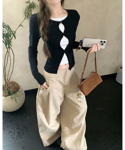 inst.ALL（インストール）の「インナードットドッキングトップス（Tシャツ/カットソー・レディース・ブラック・M）」の7枚目の写真