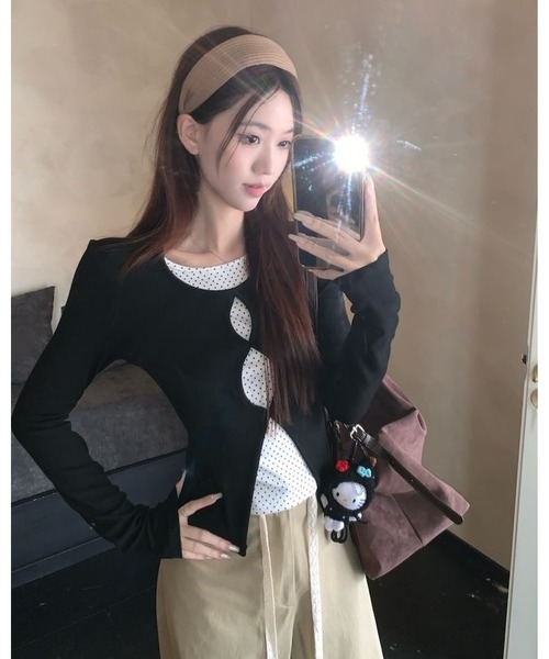 inst.ALL（インストール）の「インナードットドッキングトップス（Tシャツ/カットソー・レディース・ブラック・M）」の9枚目の写真