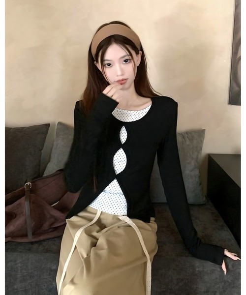 inst.ALL（インストール）の「インナードットドッキングトップス（Tシャツ/カットソー・レディース・ブラック・M）」の11枚目の写真