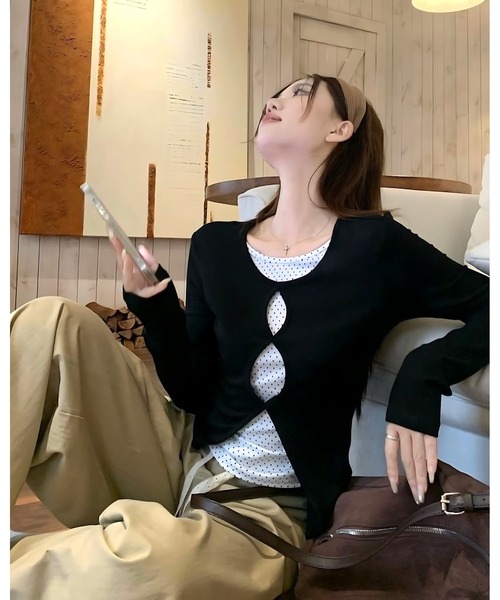 inst.ALL（インストール）の「インナードットドッキングトップス（Tシャツ/カットソー・レディース・ブラック・M）」の16枚目の写真