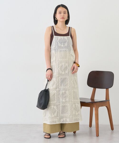 AMERICAN HOLIC(アメリカンホリック)の「シアー刺繍キャミワンピース(ペチコート付き)(ワンピース・レディース・アイボリー/ブラック・L/M)」の13枚目の写真