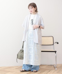 シアー刺繍キャミワンピース(ペチコート付き)