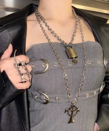 ROSEN KREUZ（ローゼンクロイツ）の「【Rosen Kreuz】SEALED FAITH PADLOCK NECKLACE / 【ローゼンクロイツ】シールドフェイスロックネックレス＜着用動画あり＞（ネックレス）」