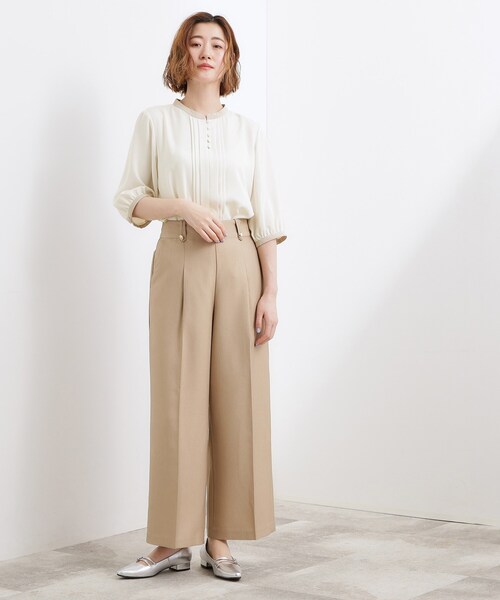 grove(グローブ)の「【二の腕カバー・お仕事】フロントタック配色ブラウス(シャツ/ブラウス・レディース・ホワイト系7/ライトグレー系4/ホワイト系3/ネイビー系・02/03/01/05/04)」の15枚目の写真