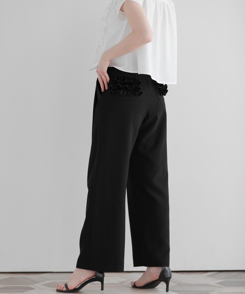 Fit more(フィットモア)の「バックポケットフリルワイドパンツ(その他パンツ・レディース・アイボリー/ホワイト/ブラック・S/PS/M)」の18枚目の写真