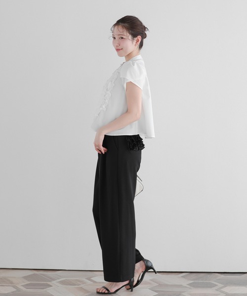 Fit more(フィットモア)の「バックポケットフリルワイドパンツ(その他パンツ・レディース・アイボリー/ホワイト/ブラック・S/PS/M)」の20枚目の写真