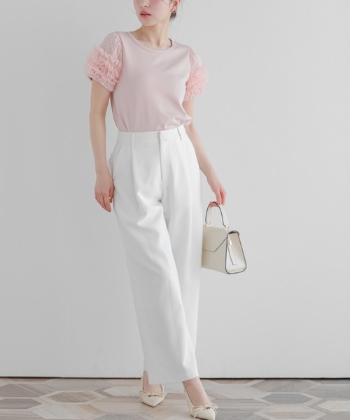 Fit more(フィットモア)の「バックポケットフリルワイドパンツ(その他パンツ・レディース・アイボリー/ホワイト/ブラック・S/PS/M)」の8枚目の写真