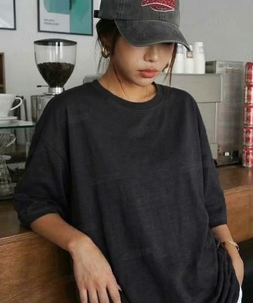 Dalfwin(ダールフィン)の「韓国ファッション SEATTLE英字バックプリント半袖Tシャツ(Tシャツ/カットソー・レディース・ベージュ/ホワイト/チャコールグレー/グレー・FREE)」の22枚目の写真