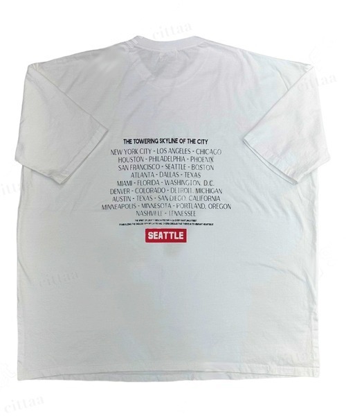 Dalfwin(ダールフィン)の「韓国ファッション SEATTLE英字バックプリント半袖Tシャツ(Tシャツ/カットソー・レディース・ベージュ/ホワイト/チャコールグレー/グレー・FREE)」の10枚目の写真