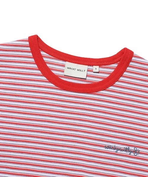 Wacky WiLLy（ワッキーウィリー）の「[GISELLEジゼル着用] WOMEN'S MULTI-STRIPE SHORT-SLEEVED T-SHIRT（Tシャツ/カットソー・レディース・ブルー/レッド・MEDIUM/SMALL）」の6枚目の写真