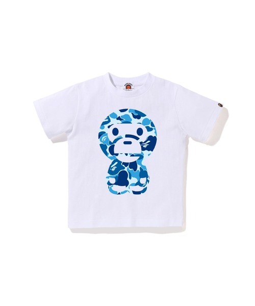 A BATHING APE(アベイシングエイプ)の「ABC CAMO BIG BABY MILO TEE(Tシャツ/カットソー・キッズ・ホワイト×ピンク/ブラック×ピンク/ブラック×ブルー/ブラック×グリーン/ホワイト×グリーン/ホワイト×ブルー・100/120/140/90/130/110)」の2枚目の写真