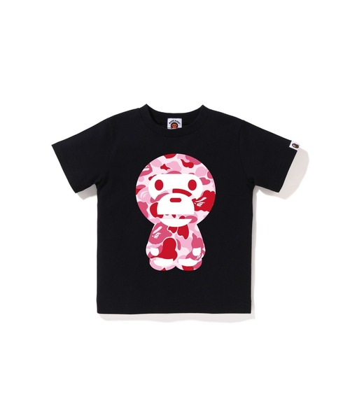 A BATHING APE(アベイシングエイプ)の「ABC CAMO BIG BABY MILO TEE(Tシャツ/カットソー・キッズ・ホワイト×ピンク/ブラック×ピンク/ブラック×ブルー/ブラック×グリーン/ホワイト×グリーン/ホワイト×ブルー・100/120/140/90/130/110)」の6枚目の写真