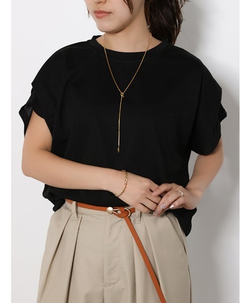 fifth(フィフス)の「ショルダータックカットソー(Tシャツ/カットソー・レディース・ホワイト/ブラック・M)」の2枚目の写真