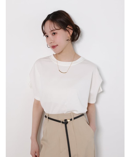 fifth(フィフス)の「ショルダータックカットソー(Tシャツ/カットソー・レディース・ホワイト/ブラック・M)」の3枚目の写真