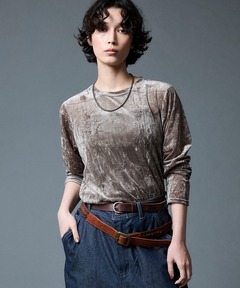ベロアメッシュロングスリーブTシャツ