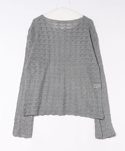 ammy.(エイミードット)の「【 ammy. / エイミードット 】 シアー 透かし編み ニット トップス(ニット/セーター・レディース・グレー/アイボリー/ブラック/ホワイト・FREE)」の4枚目の写真