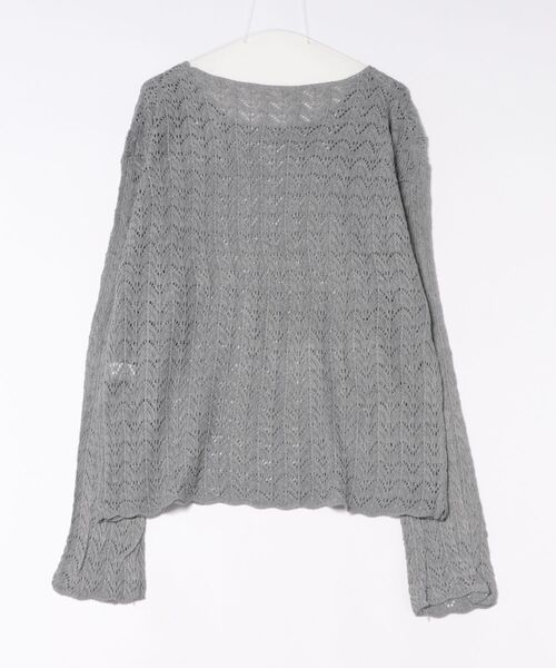 ammy.(エイミードット)の「【 ammy. / エイミードット 】 シアー 透かし編み ニット トップス(ニット/セーター・レディース・グレー/アイボリー/ブラック/ホワイト・FREE)」の5枚目の写真