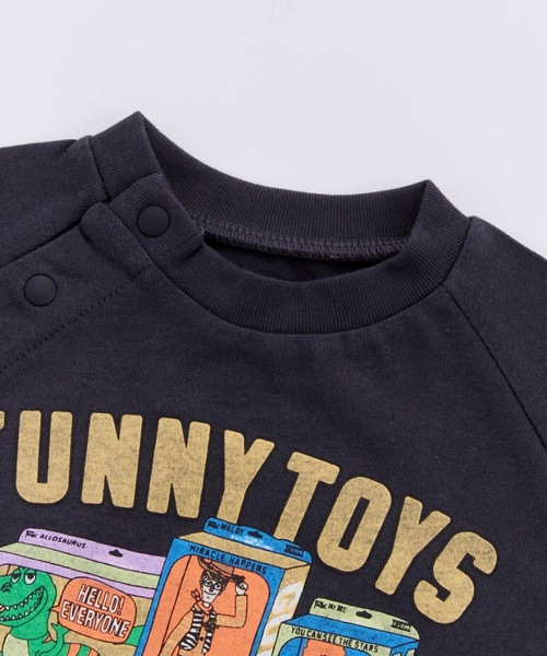 Ocean&Ground(オーシャン&グラウンド)の「FUNNY TOY’Sプリントロンパス(ロンパース・キッズ・ブラック/ライトブルー/ホワイト・70/80)」の6枚目の写真