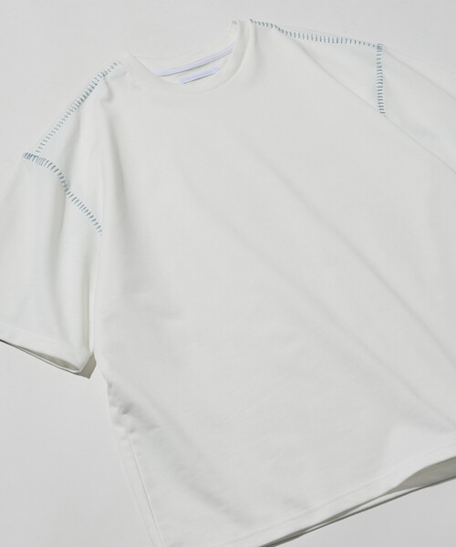 Firsthand(ファーストハンド)の「Firsthand/ファーストハンド ボックスシルエット 配色ラダーステッチ クルーネック Tシャツ(Tシャツ/カットソー・メンズ・ホワイト/ブラック/チャコールグレー・MEDIUM/LARGE)」の18枚目の写真