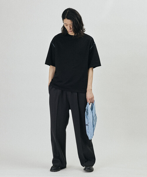 Firsthand(ファーストハンド)の「Firsthand/ファーストハンド ボックスシルエット 配色ラダーステッチ クルーネック Tシャツ(Tシャツ/カットソー・メンズ・ホワイト/ブラック/チャコールグレー・MEDIUM/LARGE)」の22枚目の写真