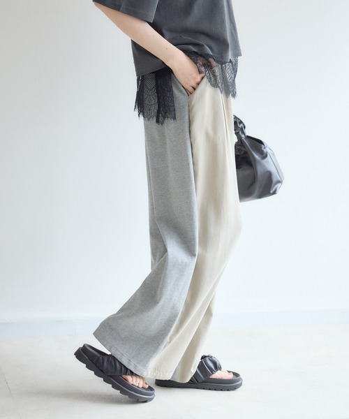Paradise Picnic(パラダイスピクニック)の「Dignite Collier 異素材MIXパンツ(その他パンツ・レディース・カーキ/グレイッシュベージュ・FREE)」の17枚目の写真