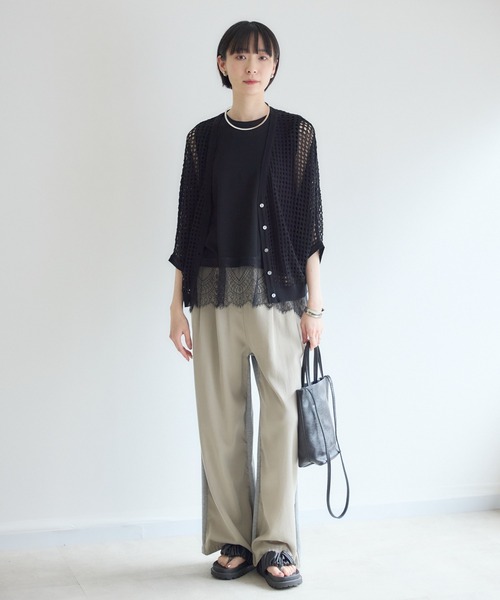 Paradise Picnic(パラダイスピクニック)の「Dignite Collier 異素材MIXパンツ(その他パンツ・レディース・カーキ/グレイッシュベージュ・FREE)」の18枚目の写真