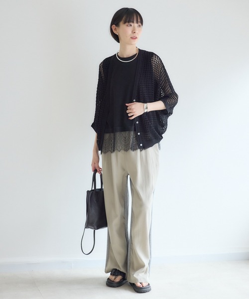 Paradise Picnic(パラダイスピクニック)の「Dignite Collier 異素材MIXパンツ(その他パンツ・レディース・カーキ/グレイッシュベージュ・FREE)」の21枚目の写真