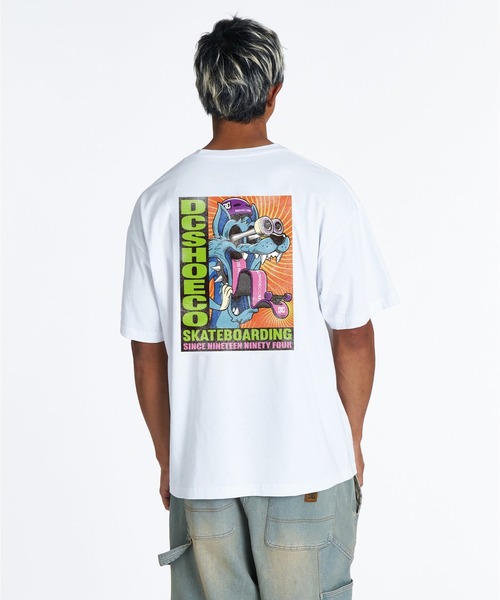 DC SHOES（ディーシーシューズ）の「DC Shoes メンズ 26 SKATE WOLF SS Tシャツ 【2026年夏モデル】（Tシャツ/カットソー・メンズ・ホワイト/ブラック・X-LARGE/LARGE/MEDIUM）」の2枚目の写真