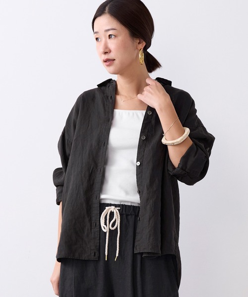 MICA&DEAL(マイカ&ディール)の「ラミー2WAYシアーシャツ(シャツ/ブラウス・レディース・キャメル/ラベンダー/ブラック/オフホワイト・FREE)」の3枚目の写真
