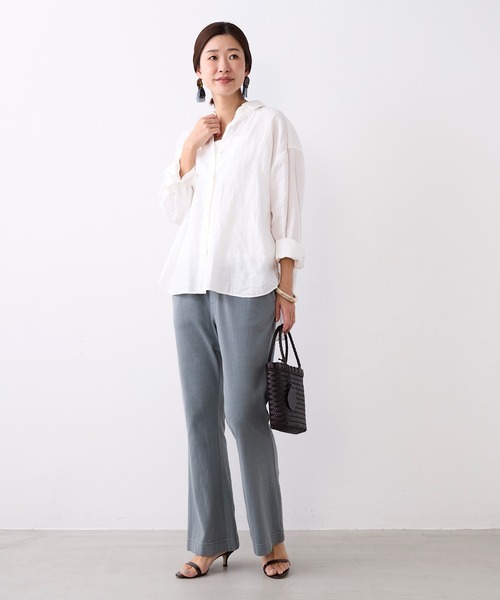 MICA&DEAL(マイカ&ディール)の「ラミー2WAYシアーシャツ(シャツ/ブラウス・レディース・キャメル/ラベンダー/ブラック/オフホワイト・FREE)」の7枚目の写真