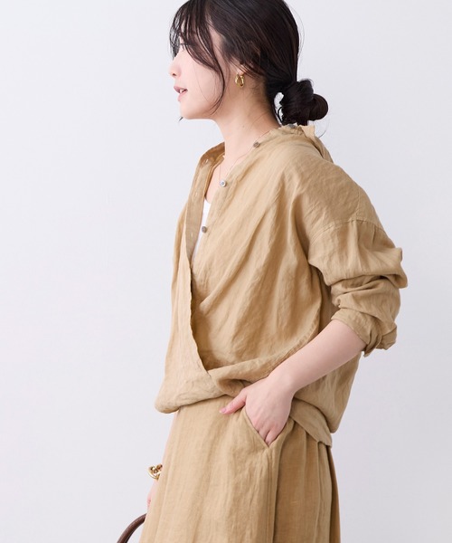 MICA&DEAL(マイカ&ディール)の「ラミー2WAYシアーシャツ(シャツ/ブラウス・レディース・キャメル/ラベンダー/ブラック/オフホワイト・FREE)」の18枚目の写真