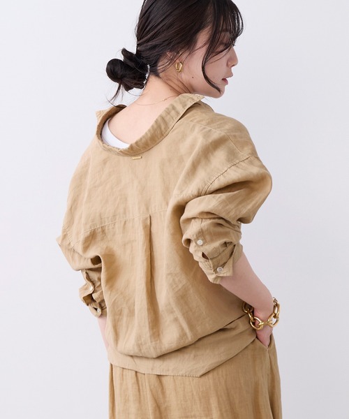 MICA&DEAL(マイカ&ディール)の「ラミー2WAYシアーシャツ(シャツ/ブラウス・レディース・キャメル/ラベンダー/ブラック/オフホワイト・FREE)」の20枚目の写真