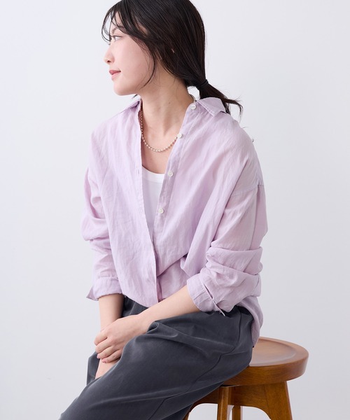 MICA&DEAL(マイカ&ディール)の「ラミー2WAYシアーシャツ(シャツ/ブラウス・レディース・キャメル/ラベンダー/ブラック/オフホワイト・FREE)」の12枚目の写真
