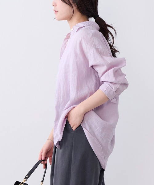 MICA&DEAL(マイカ&ディール)の「ラミー2WAYシアーシャツ(シャツ/ブラウス・レディース・キャメル/ラベンダー/ブラック/オフホワイト・FREE)」の14枚目の写真
