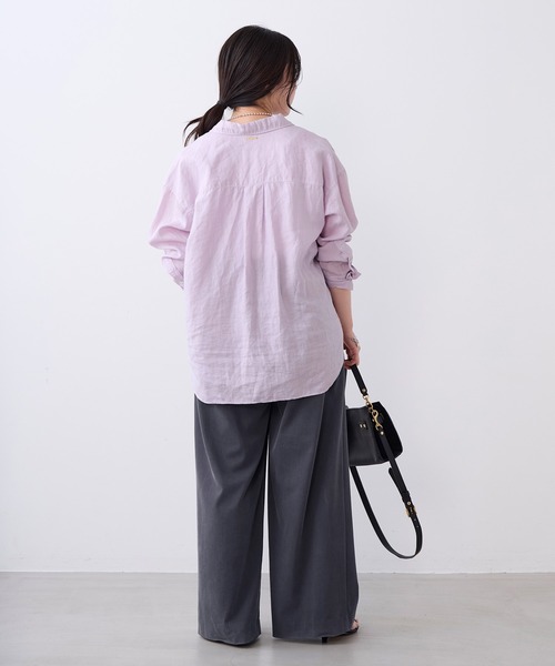 MICA&DEAL(マイカ&ディール)の「ラミー2WAYシアーシャツ(シャツ/ブラウス・レディース・キャメル/ラベンダー/ブラック/オフホワイト・FREE)」の17枚目の写真