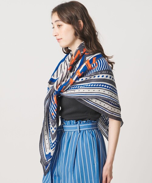 manipuri（マニプリ）の「【別注】＜manipuri＞C/SI ストール ‐united LOVE project 2026‐（ストール/ショール・レディース・コバルトブルー・FREE）」の2枚目の写真