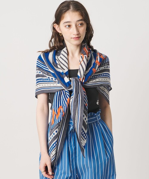 manipuri（マニプリ）の「【別注】＜manipuri＞C/SI ストール ‐united LOVE project 2026‐（ストール/ショール・レディース・コバルトブルー・FREE）」の3枚目の写真